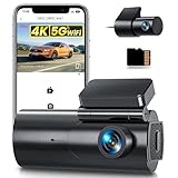 GKU Dash Cam Auto 4K+1080P, 5GHz WiFi Telecamera per Auto con Scheda SD 64G, Dashcam Auto 170° Grandangolo,Super Visione Notturna,WDR,G-Sensor,24H Monitor di Parcheggio,Registrazione in Loop,Max 256G