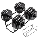 QWORK® 1 pezzo supporto per manubri, porta manubri, porta manubri palestra casa, 30x11x10 cm, nero