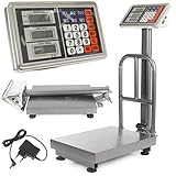 Bilancia Elettronica Industriale Display Digitale Acciaio Piattaforma Commerciale Pieghevole (150kg)