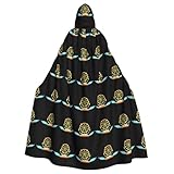 WHJSHOP Mantello con cappuccio per adulti con stampa di ali e ruota panoramica, per Halloween, giochi di ruolo e feste in costume