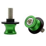MZ-STORE 2pcs Nottolini M10 x 1,25 Universale Forcellone Appoggi per Z750 Z1000 Ninja 250R 650R ZX6R ZX10R ZX12R ZX600 ZX1000 FZR 400 1990 FZR (Verde)