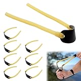 8 PCS Elastico Di Ricambio per Fionda, Elastici per Fionda Da 13,5 Cm, Elastici Rotondi Con Tasca in Pelle per Fionda Da Esterno per Adulti, Con Eccellente Elasticità