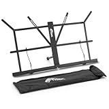 TIGER Mus25-Bk Supporto per Musica Pieghevole da Tavolo Con Borsa per Il Trasporto, per Spartiti Desktop