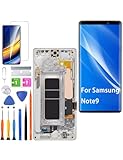 HLYGZX Display per Samsung Galaxy Note 9 LCD di ricambio TFT, N960F N960U Display Assembly Kit di riparazione (bianco con cornice, senza impronte digitali, non curvo Screen)