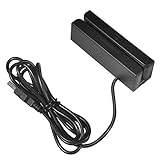 VBESTLIFE Lettore di schede a Striscia Magnetica USB, MSR580 Lettore di schede magnetiche azionato a Mano 3 Tracce Mini Mag Hi Co Swiper