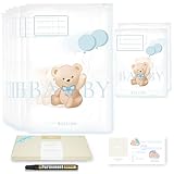 Wellode® 8 Bustine Corredino Neonato Ospedale Teddy Bear, 6 Grandi e 2 Piccole - Sacchetti Cambio Neonato Riutilizzabili per Asilo e Viaggi - Idea Regalo Nascita Baby Shower e Lista Nascita Bebè