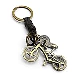 Portachiavi Bicicletta in Metallo e Pelle - Regalo Personalizzato Con Bici, Portafortuna Accessorio Bicycle Key Ring per Uomo e Donna