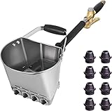 Pistola a Spruzzo Spruzzatore di Mortaio Professionale Sprayer Pistola Intonacatrice Pistola per Cemento con 8 Ugelli in Metallo