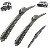 Tergicristallo for auto compatibile con KIA Stonic 2016-2021 Tergicristallo anteriore posteriore for auto Tergicristalli in gomma morbida Parabrezza automatico 26"16"11" 2017 2018 2019 2020 (Color :