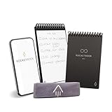 Rocketbook Mini Blocco note riutilizzabile, taccuino tascabile 8,9 x 14 cm, nero - 48 pagine a puntini, con app, cancellabile, ideale per liste e appunti veloci ovunque