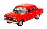 Welly FIAT 125p 125 P taxi rosso 1967-1972 Polski FIAT 1/34-1/39 modello di metallo auto Die Cast nuovo in scatola