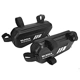 WLDOCA Confezione da 2 Borse Laterali Impermeabili per Moto in Eva - Borse Porta Attrezzi triangolari da 2 Litri per Viaggi e spostamenti in Moto con compatibilità con Portapacchi,Nero,A