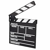 TRIXES Novità Ciak da regista - Lavagna in ardesia - Batacchio in legno per film/TV - Azione hollywoodiana! Prop stile assicella