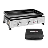Royal Gourmet Piastra a Gas in Acciaio smaltato, 3 bruciatori di Potenza 7,5 kW, Superficie Cottura 62,0 x 35,5 cm, Portatile per Campeggio ed Esterno