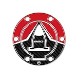 labelbike - Adesivo in Resina 3D Decorazione e Protezione di Moto Tappo Serbatoio compatibile con DUCATI HYPERMOTARD 950 2019-2024 - Colore Carbonio Rosso