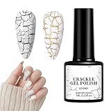 Smalto Per Unghie Cool, Set Di Smalti In Gel Crackle, Smalti Gel Per Unghie UV LED,Smalto In Gels Effetto Crackle Ad Asciugatura Rapida,Nail A Lunga Durata E Asciugatura All'aria,Lampada UV Necessaria