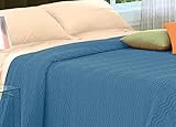 BIANCHERIAWEB Copriletto Tinta Unita in Morbidissima Ciniglia A Onde 100% Cotone Matrimoniale Blu 11