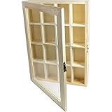DFH Bacheca in Legno 16 posti con Porta in Vetro espositore vetrinetta minuterie da Collezione decoupage 28x20x4,1 cm 53453 E7