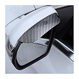 JNNJ 2 Pezzi Copertura Antipioggia per Specchietto Retrovisore Auto, Universale per Sopracciglia a Specchio in Fibra Di Carbonio, Impermeabile Copri Pioggia per Auto Camion Specchietto Retrovisore