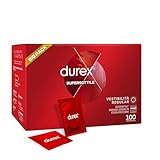Durex SuperSottile, Preservativi Ultra Sottili, Vestibilità Regular, Formato Convenienza da 100 Profilattici