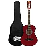 Mad About MA-CG01 Chitarra classica misura 3/4 con custodia, tracolla, plettro e corde di ricambio - colore rosso