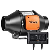 VEVOR Ventilatore Estrazione Aria Condotto in Linea 10cm HVAC EC Velocità Regolabile, Ventola di Aspirazione a Condotto in Linea Potenza Nominale 21W 2900 giri/min Rumore a 28 dB