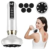 Velora Massaggiatore Anti Cellulite, Massaggiatore Anticellulite, 12 Dispositivo Elettrico Guasha Regolabile, Massaggiatore Anticellulite Vuoto, Riduce il Dolore Muscolare (Bianco)