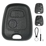 SUPALAND Guscio Chiave di Ricambio a 2 Tasti Per Telecomando Auto Senza Lama Per Citroen C1 C2 C3 C4 C5 Peugeot 106 107 206 207 208 307 407 806 Con 1 Cacciavite, 1 Catena portachiavi, 1 vite.