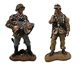 OPO 10 - Lotto di 2 soldatini di Guerra Tedeschi 1/32 60mm WW2 del Prado - LS31