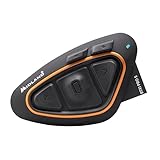 Midland - Interfono Moto Bluetooth BTX1 Pro S Singolo, Auricolari Casco Moto Impermeabili IPX6, Copertura 800m Fino a 4 Persone in Conference - Batteria 23H, Cancellazione Rumore, Radio FM via App