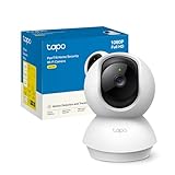 Tapo C200 Telecamera Wi-Fi Interno FHD, Videocamera sorveglianza, Visione Notturna, 360° Visuale, Audio Bidirezionale, Rilevamento di movimento e notifiche, Allarme acustico e luminoso integrato