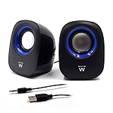 Ewent EW3501 - Sistema Audio 2.0 Speaker Casse Stereo, Alimentate via USB, Nero/Blu