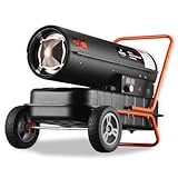 Generatore aria calda a diesel FUXTEC DH116 - Termoventilatore a gasolio potenza termica di riscaldamento 30 kW, serbatoio 38L(13h), accensione elettrica, termostato regolabile.