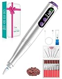 Fofile Fresa per Unghie Professionale 20000 Giri/min, Lima per Unghie Elettrica 12 in 1 con Display LCD, 9 Velocità Regolabili, Micromotore Unghie Ricaricabile per Manicure e Pedicure (Argento)