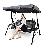 Tettuccio di ricambio universale per dondolo da giardino, Copertura di Ricambio per Dondolo a 3 posti, impermeabile copertura superiore per sedia a dondolo per giardino esterno altalena (S)