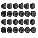 LIANRISES 24 Pezzi 25mm Tappi Sedie Rotondi Terminali In Gomma, Tappi Per Gambe Sedie Nero, Divano, Tavolo, Scaffale, Protezione Scorrevole