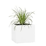 Pflanzwerk® Fioriera Vaso da Fiori Cube 23x23x23cm Bianco *Resistente al Gelo* *Europea di qualità* *Protezione UV*