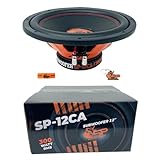 KIT SET PER SP AUDIO SP-12CA, 1 subwoofer da 30 cm 300 mm 12" di diametro, 300 watt rms 600 watt max, 4 ohm, 92,1 db spl, singola bobina, per auto, 1 pezzo + accessori omaggio