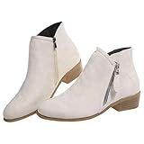 Stivali Estivi Donna con Tacco Basso Leggeri Scarpe Invernali Scarpe Invernali con Cerniera Laterale per Stivaletti alla Caviglia Stivali Donna Neri