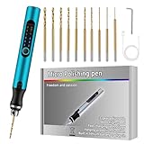 Mini trapano elettrico a mano Gerbala, mini trapano a mano a 3 velocità, elettrico, mini trapano fai da te, con 10 punte, ricaricabile, trapano ricaricabile per modellismo, legno, creazione di