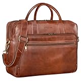 STILORD 'Dawson' Cartella Porta PC Pelle Borsa Lavoro a Tracolla Portadocumenti per Ufficio Business Università Ventiquattrore Borsa 24 ore in Cuoio Vintage, Colore:namibia - marrone