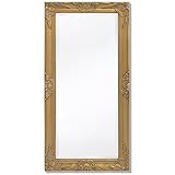 vidaXL Specchio da Parete a Muro Stile Barocco con Ganci 100 x 50 cm Dorato