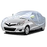 Favoto Copertura Auto Esterno Impermeabile - Telo Copriauto in PEVA+Cotone Anti UV Vento Polvere con Cerniera per Toyota Yaris (1999-2024) Argento