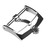 ROUHO Acciaio Inox Cerniera a Perno Cinturino Pelle - Accessorio Cerniera Orologio per Rolex Daytona Submariner GMT-Argento 18mm