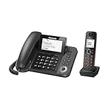 Panasonic KX-TGF320EXM Telefono Digitale Cordless/con Filo con Segreteria Telefonica Digitale, Unità Base e Ricevitore Singolo, Vivavoce, Display Inclinabile, Blocco Chiamate Indesiderate, Nero