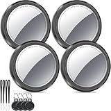 Air Tracker Tag 4 pezzi, Bluetooth Trova Oggetti Compatibile con Apple Dov'è (solo iOS), Smart Tracker Localizzatore per Bagagli/Borse/Portafogli/Zaini, Chiavi Tag Tracking, Batteria Sostituibile Nero