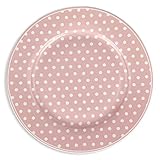Nada Home Servizio di piatti piani Isabelle Rose a pois Shabby chic in porcellana 6pz 5095