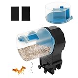 Distributore automatico di mangime per pesci 12/24H, con timer, 2 scatole alimentari per acquario, dispositivo con un clic, per pesci rossi e tartarughe