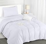 Utopia Bedding Copripiumino Singolo - Microfibra Copripiumino 135x200cm + Federa 50x75cm - Bianco