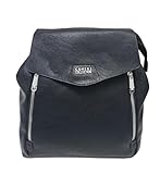 COVERI COLLECTION Zaino in Ecopelle con Manico Intrecciato, Dimensioni 38x28x12 cm, 2 Tasche Frontali con Zip, Tracolle Regolabili, Art.8002-6 (NERO)